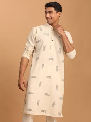 Cream Cotton Kurta 1