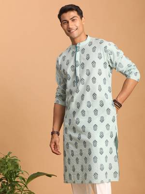 Aqua Cotton Kurta 1