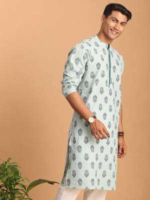 Aqua Cotton Kurta 2