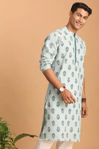 Aqua Cotton Kurta