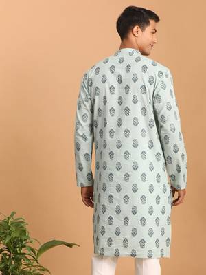 Aqua Cotton Kurta 3