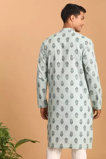 Aqua Cotton Kurta