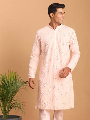 pink georgette kurta 1