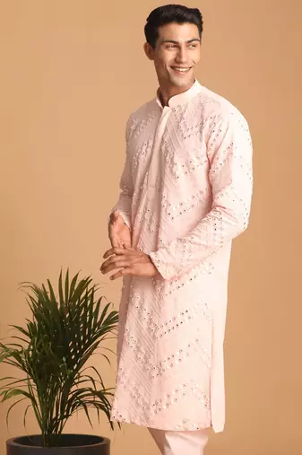 pink georgette kurta