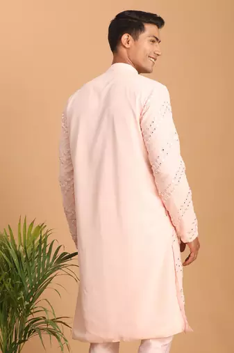 pink georgette kurta