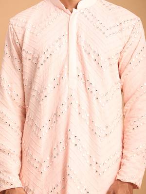 pink georgette kurta 4