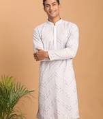 men's aqua georgette kurta