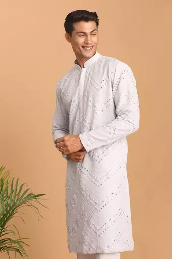 aqua georgette kurta