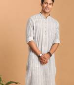 Men'S Grey Cotton Kurta