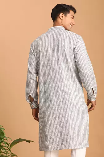 Grey Cotton Kurta