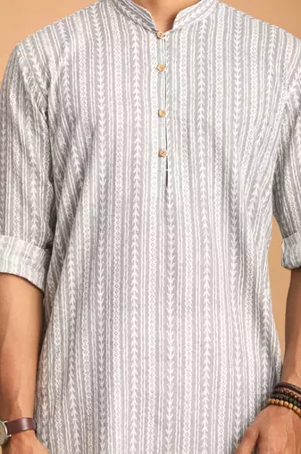 Grey Cotton Kurta