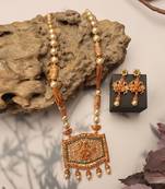 Luxury necklace and earrings temple jewellery set for women and girls for wedding wear,casual  wear.