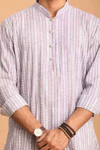 Purple Cotton Kurta