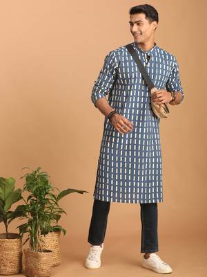 Indigo Blue Cotton Kurta 1