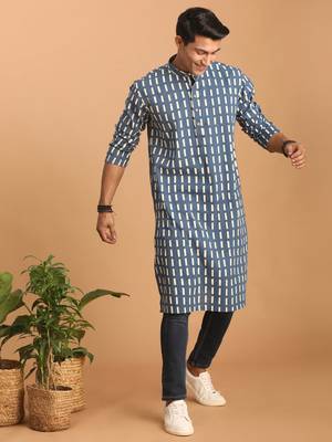 Indigo Blue Cotton Kurta 2