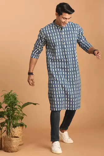 Indigo Blue Cotton Kurta