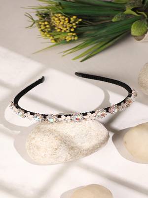 Trendy deluxe hair glamorous gold stones hair fashionable hair accessory for girls and womens 1