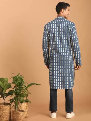 Indigo Blue Cotton Kurta 3