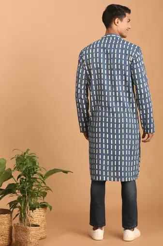 Indigo Blue Cotton Kurta