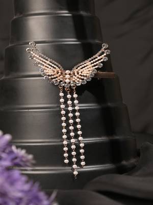 Trendy deluxe hair glamorous pearl rhinestone hair fashionable hair accessory for girls and womens 1