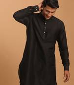 Men'S Black Viscose Kurta
