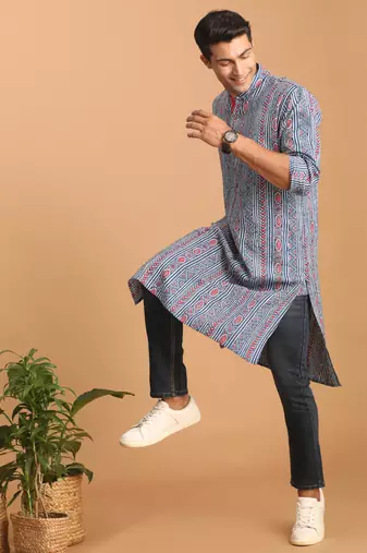 Indigo Blue Cotton Kurta