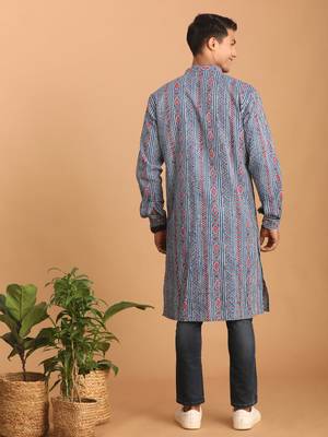 Indigo Blue Cotton Kurta 3