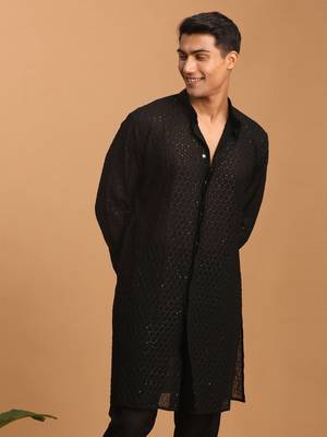 Black Georgette Kurta 1