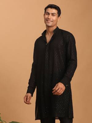 Black Georgette Kurta 2