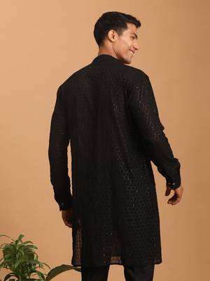 Black Georgette Kurta 3