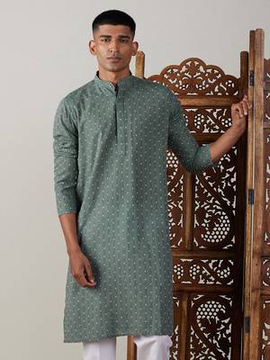 Green Cotton Kurta 1