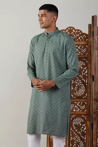 Green Cotton Kurta
