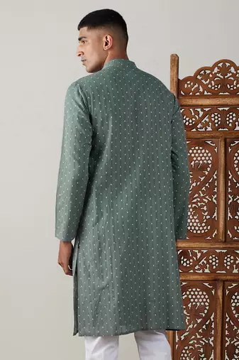Green Cotton Kurta