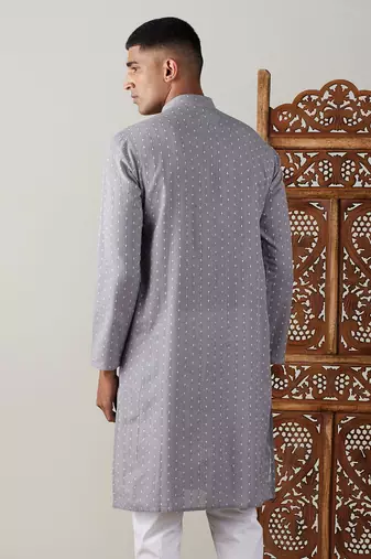 Grey Cotton Kurta