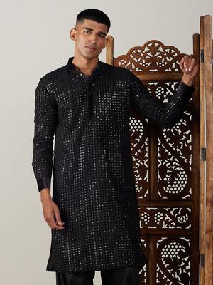 Black Georgette Kurta 1