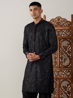 Black Georgette Kurta 2