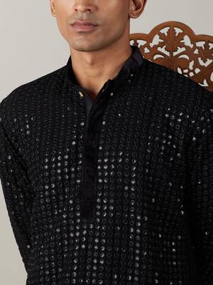 Black Georgette Kurta 4