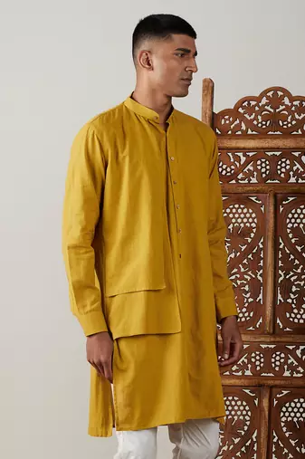Mustard Cotton Kurta