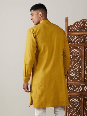 Mustard Cotton Kurta 3