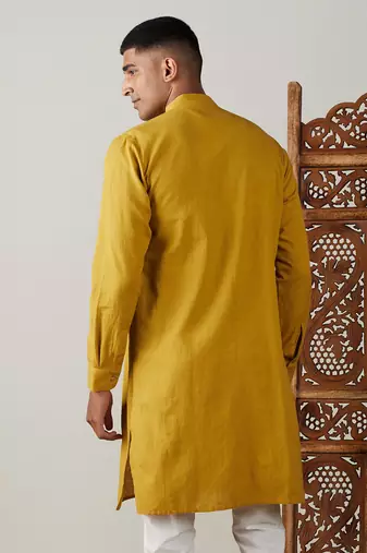 Mustard Cotton Kurta