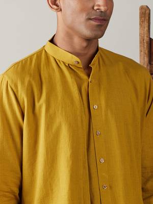 Mustard Cotton Kurta 4