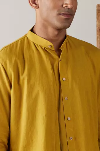 Mustard Cotton Kurta