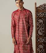Men'S Maroon Viscose Kurta