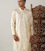 Men'S Gold Viscose Kurta