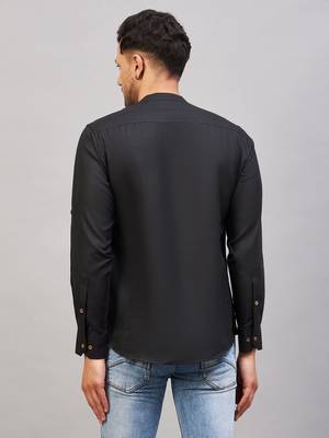 Black Cotton Blend Kurta 3