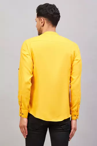 Mustard Cotton Blend Kurta
