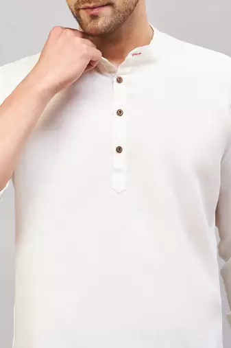 Cream Cotton Blend Kurta