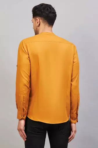 Rust Cotton Blend Kurta