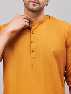 Rust Cotton Blend Kurta 4