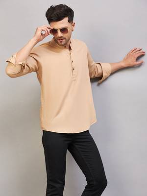 Chiku Brown Cotton Blend Kurta 1